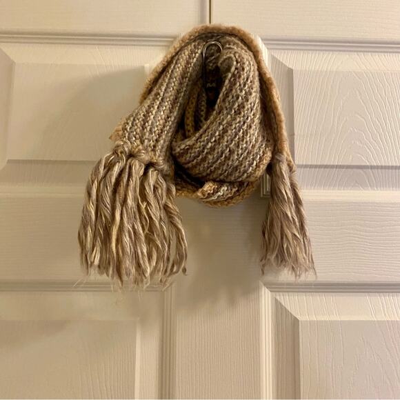 Aris Tan Striped Knit Tassel Scarf Unisex Womens One Size - Picture 2 of 13